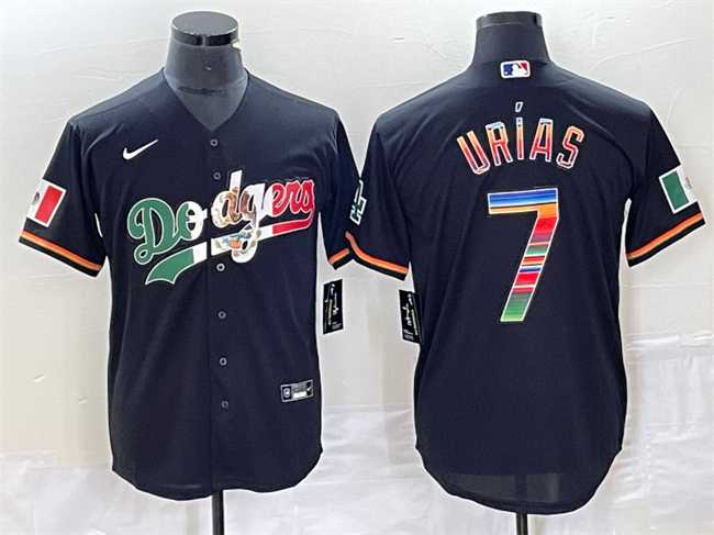 Men%27s Los Angeles Dodgers #7 Julio Urias Black Mexico Cool Base Stitched Jersey->nba shorts->NBA Jersey